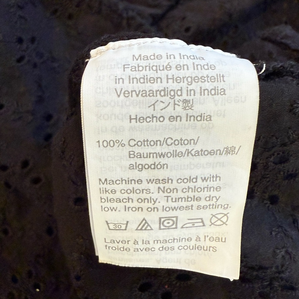 MADEWELL Ruffle-Sleeve Bib Eyelet Sleeveless Top Black Size Small - Picture 5 of 8